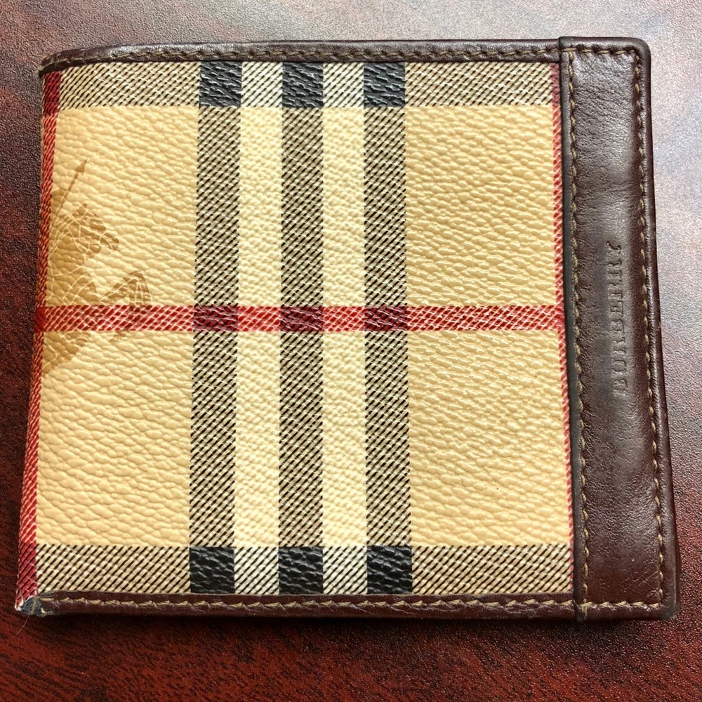 Burberry Men’s Classic Haymarket Bi-Fold Wallet